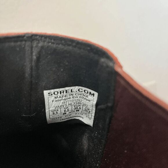 Sorel Joan of Arctic Wedge II Pull-On Brown Leather Chelsea Boots Women's 8.5 - Picture 6 of 13